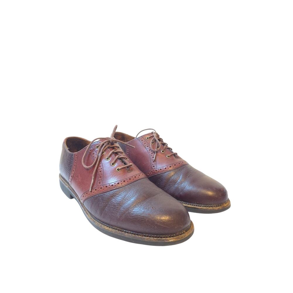 Neil M. Men's 11.5 D Brown Leather Saddle Dress Shoes Oxfords